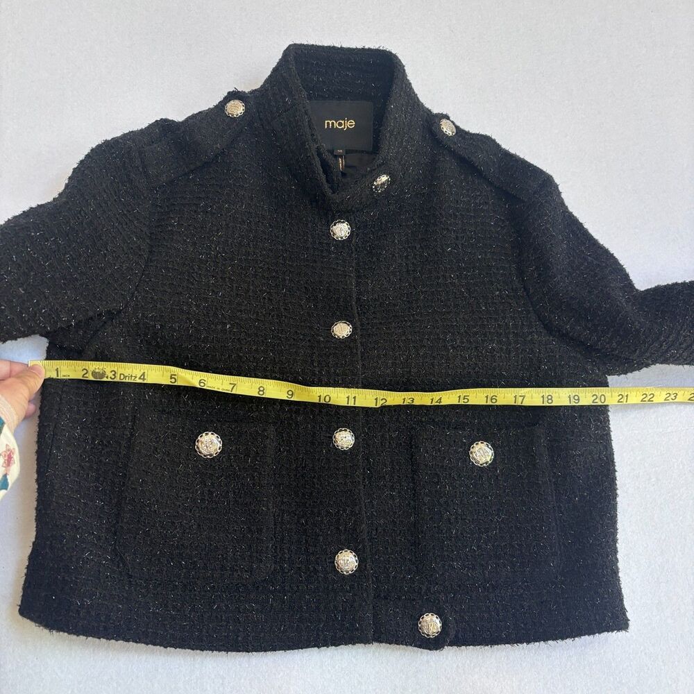 Maje Vateau Cropped Tweed Jacket & Skort Set Women's 38 US M Preppy Old Money - Picture 12 of 14